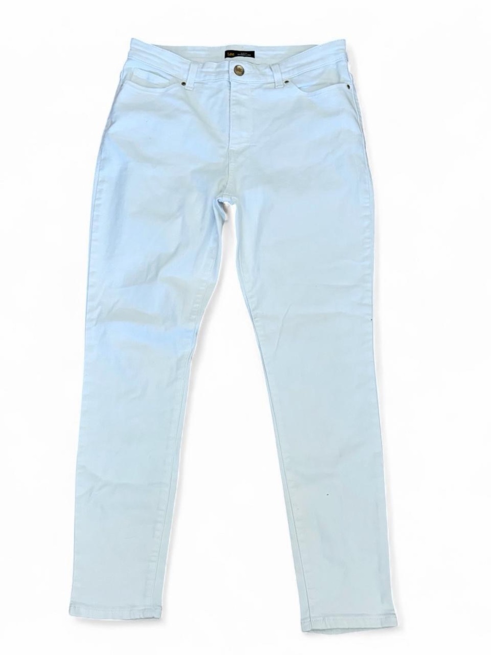 Lee white slim fit skinny leg mid rise denim jeans Sz 12
